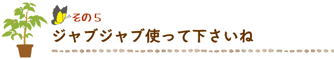 ジャブジャブ使って下さいね